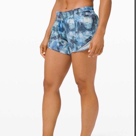 lululemon athletica Pants - lululemon athletica Blue Patterned Athletic Shorts